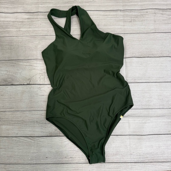 Summersalt NWOT Olive Green V Neck Swimsuit - Picture 1 of 6